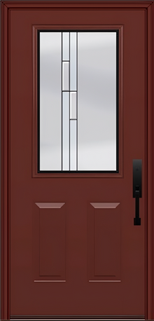 ProVia Legacy Single Entry Door 430 Style Genesis Decorative Glass with Black Caming and Low-E - Doors and Beyond
