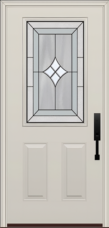 ProVia Legacy Single Entry Door 430 Style Aria Decorative Glass with Patina Caming and Low-E - Doors and Beyond