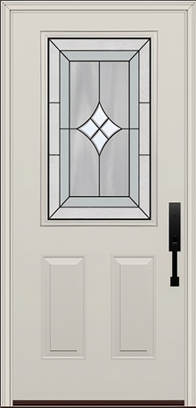 ProVia Legacy Single Entry Door 430 Style Aria Decorative Glass with Patina Caming and Low-E - Doors and Beyond