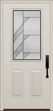 ProVia Legacy Single Entry Door 430 Style Tidal Decorative Glass with Patina Caming and Low-E - Doors and Beyond