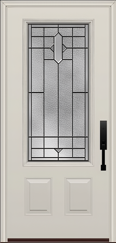 ProVia Legacy Single Entry Door 440 Style Brookhaven Decorative Glass with Patina Caming and Low-E - Doors and Beyond