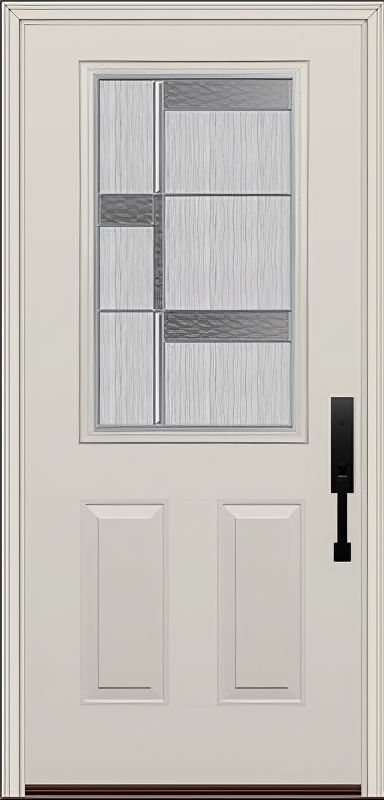 ProVia Legacy Single Entry Door 430 Style Manhattan Decorative Glass with Zinc Caming and Low-E - Doors and Beyond