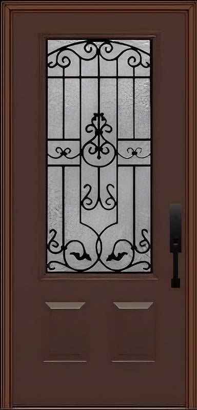 ProVia Legacy Single Entry Door 440 Style Barcelona Decorative Glass With Gluechip Privacy Glass - Doors and Beyond
