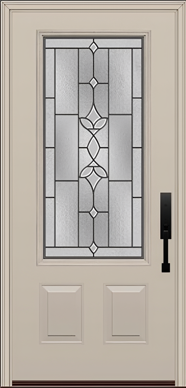 ProVia Legacy Single Entry Door 440 Style Esmond Decorative Glass with Patina Caming and Low-E - Doors and Beyond