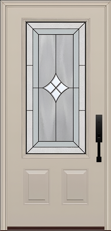 ProVia Legacy Single Entry Door 440 Style Aria Decorative Glass with Patina Caming and Low-E - Doors and Beyond