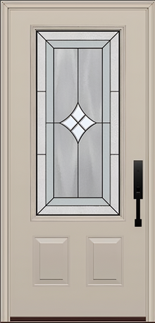 ProVia Legacy Single Entry Door 440 Style Aria Decorative Glass with Patina Caming and Low-E - Doors and Beyond