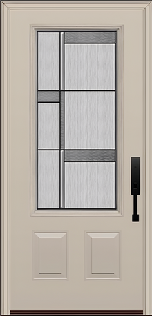 ProVia Legacy Single Entry Door 440 Style Manhattan Decorative Glass with Patina Caming and Low-E - Doors and Beyond