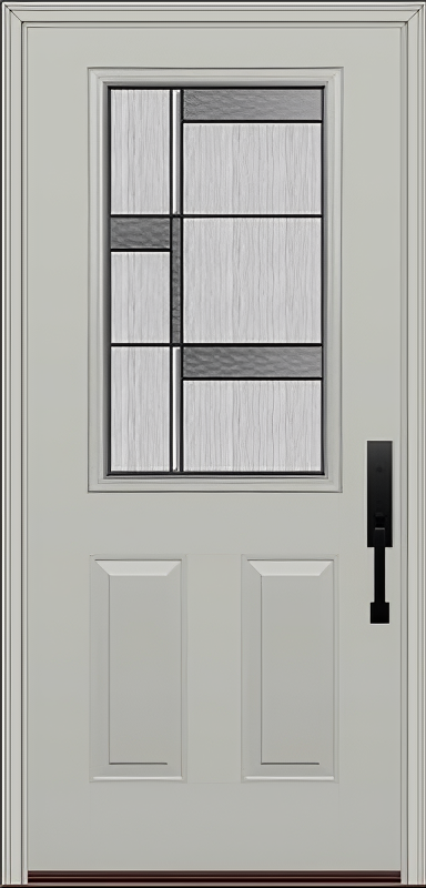 ProVia Legacy Single Entry Door 430 Style Manhattan Decorative Glass with Patina Caming and Low-E - Doors and Beyond