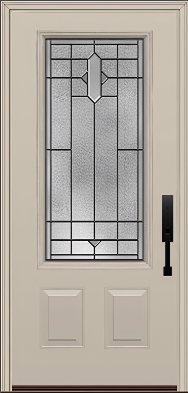 ProVia Legacy Single Entry Door 440 Style Brookhaven Decorative Glass with Patina Caming and Low-E - Doors and Beyond