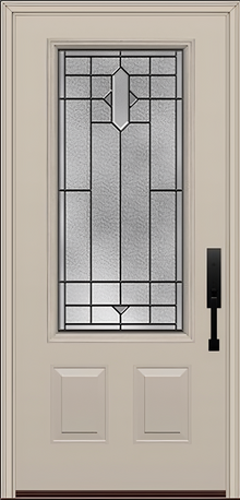 ProVia Legacy Single Entry Door 440 Style Brookhaven Decorative Glass with Patina Caming and Low-E - Doors and Beyond