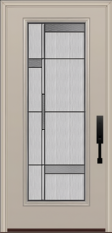 ProVia Legacy Single Entry Door 460 Style Manhattan Decorative Glass with Patina Caming and Low-E - Doors and Beyond