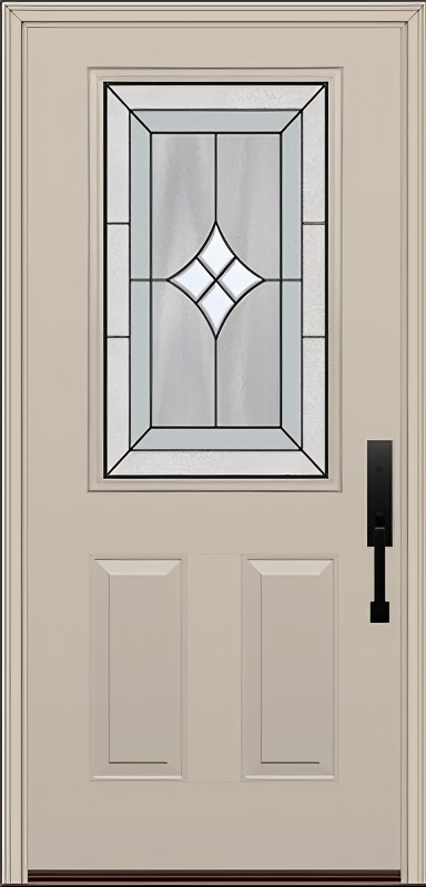 ProVia Legacy Single Entry Door 430 Style Aria Decorative Glass with Patina Caming and Low-E - Doors and Beyond