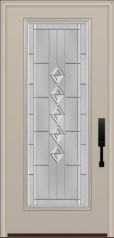 ProVia Legacy Single Entry Door 460 Style Gemstone Decorative Glass with Zinc Caming and Low-E - Doors and Beyond