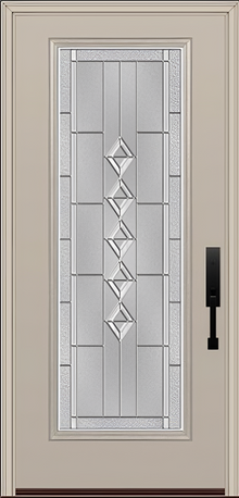 ProVia Legacy Single Entry Door 460 Style Gemstone Decorative Glass with Zinc Caming and Low-E - Doors and Beyond