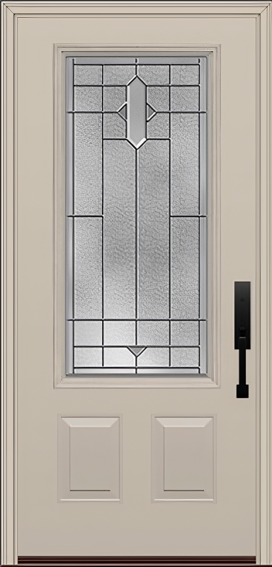 ProVia Legacy Single Entry Door 440 Style Brookhaven Decorative Glass with Zinc Caming and Low-E - Doors and Beyond