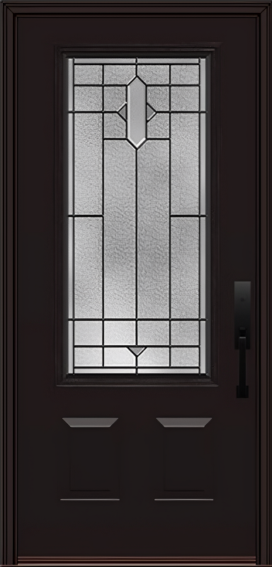 ProVia Legacy Single Entry Door 440 Style Brookhaven Decorative Glass with Patina Caming and Low-E - Doors and Beyond