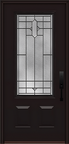 ProVia Legacy Single Entry Door 440 Style Brookhaven Decorative Glass with Patina Caming and Low-E - Doors and Beyond