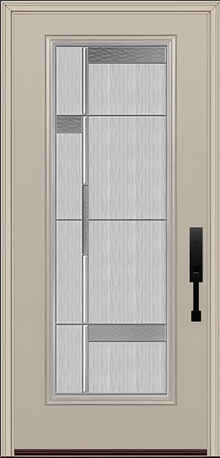 ProVia Legacy Single Entry Door 460 Style Manhattan Decorative Glass with Zinc Caming and Low-E - Doors and Beyond