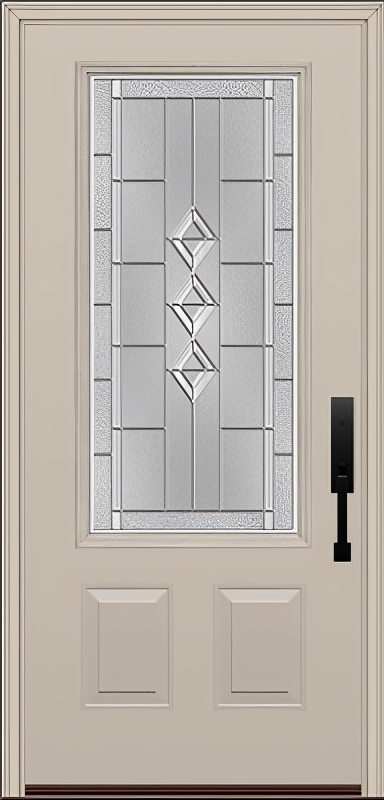 ProVia Legacy Single Entry Door 440 Style Gemstone Decorative Glass with Zinc Caming and Low-E - Doors and Beyond