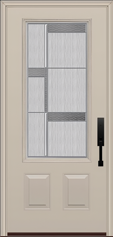 ProVia Legacy Single Entry Door 440 Style Manhattan Decorative Glass with Zinc Caming and Low-E - Doors and Beyond