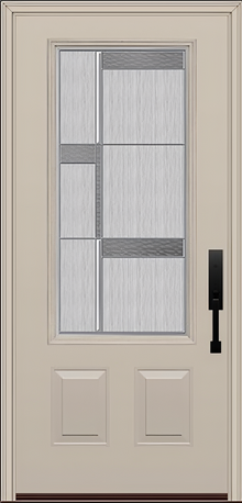 ProVia Legacy Single Entry Door 440 Style Manhattan Decorative Glass with Zinc Caming and Low-E - Doors and Beyond