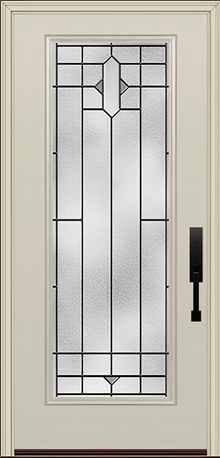 ProVia Legacy Single Entry Door 460 Style Brookhaven Decorative Glass with Patina Caming and Low-E - Doors and Beyond