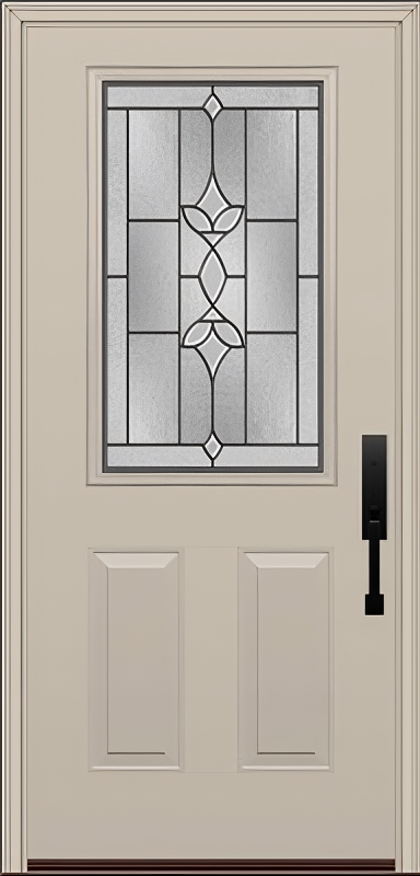 ProVia Legacy Single Entry Door 430 Style Esmond Decorative Glass with Patina Caming and Low-E - Doors and Beyond