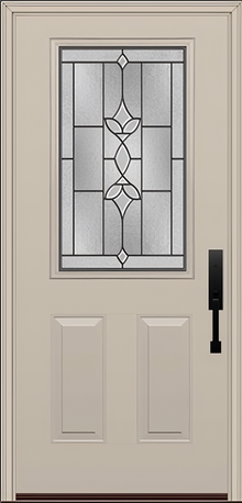 ProVia Legacy Single Entry Door 430 Style Esmond Decorative Glass with Patina Caming and Low-E - Doors and Beyond