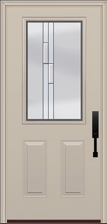 ProVia Legacy Single Entry Door 430 Style Genesis Decorative Glass with Silver Caming and Low-E - Doors and Beyond