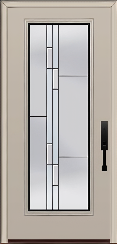 ProVia Legacy Single Entry Door 460 Style Genesis Decorative Glass with Black Caming and Low-E - Doors and Beyond