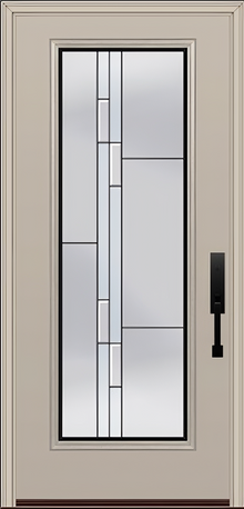 ProVia Legacy Single Entry Door 460 Style Genesis Decorative Glass with Black Caming and Low-E - Doors and Beyond
