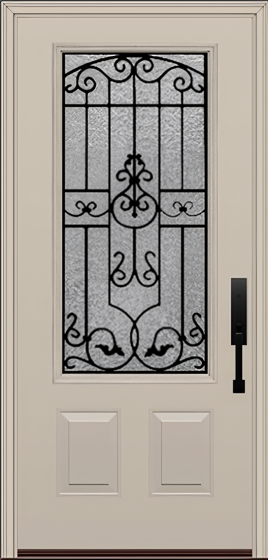ProVia Legacy Single Entry Door 440 Style Barcelona Decorative Glass With Gluechip Privacy Glass - Doors and Beyond