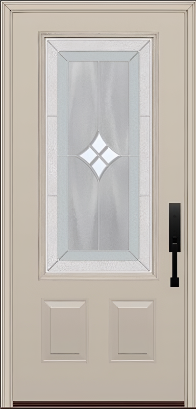 ProVia Legacy Single Entry Door 440 Style Aria Decorative Glass with Zinc Caming and Low-E - Doors and Beyond