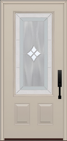 ProVia Legacy Single Entry Door 440 Style Aria Decorative Glass with Zinc Caming and Low-E - Doors and Beyond