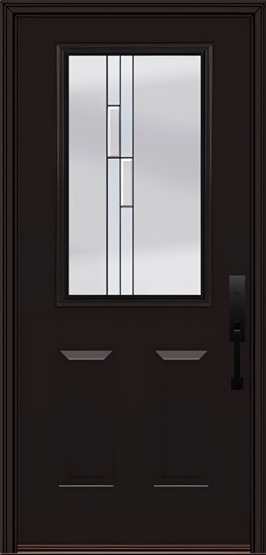 ProVia Legacy Single Entry Door 430 Style Genesis Decorative Glass with Black Caming and Low-E - Doors and Beyond