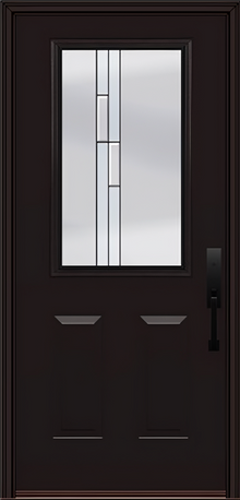 ProVia Legacy Single Entry Door 430 Style Genesis Decorative Glass with Black Caming and Low-E - Doors and Beyond