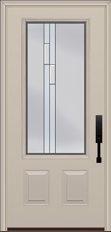 ProVia Legacy Single Entry Door 440 Style Genesis Decorative Glass with Silver Caming and Low-E - Doors and Beyond