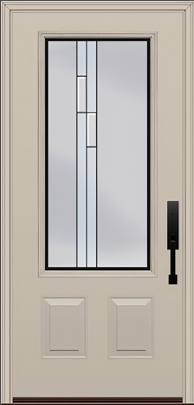 ProVia Legacy Single Entry Door 440 Style Genesis Decorative Glass with Black Caming and Low-E - Doors and Beyond