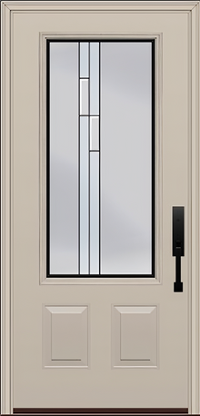 ProVia Legacy Single Entry Door 440 Style Genesis Decorative Glass with Black Caming and Low-E - Doors and Beyond