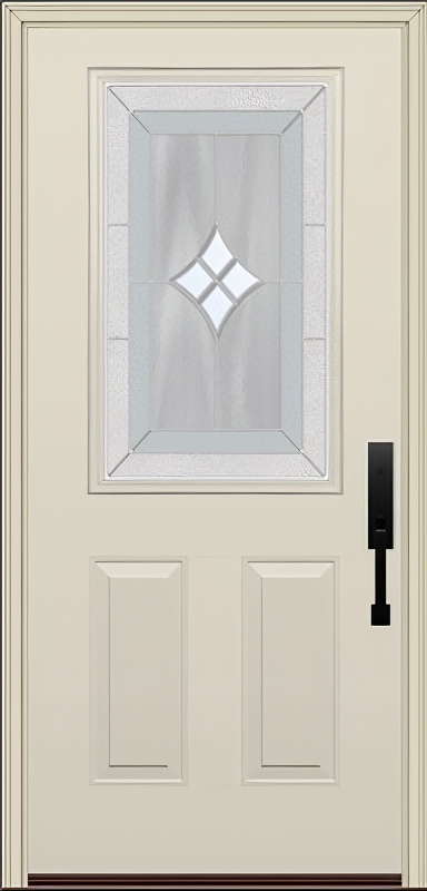 ProVia Legacy Single Entry Door 430 Style Aria Decorative Glass with Zinc Caming and Low-E - Doors and Beyond