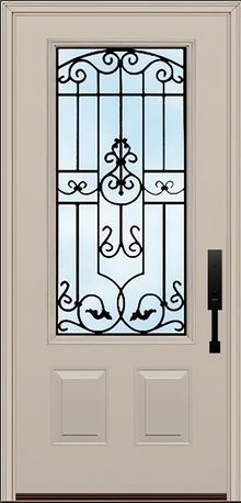 ProVia Legacy Single Entry Door 440 Style Barcelona Decorative Glass Clear Glass and Low E Glass - Doors and Beyond