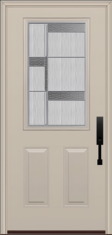 ProVia Legacy Single Entry Door 430 Style Manhattan Decorative Glass with Zinc Caming and Low-E - Doors and Beyond