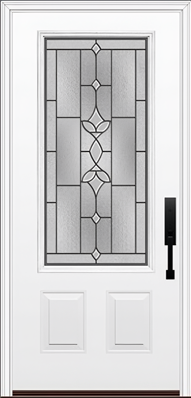 ProVia Legacy Single Entry Door 440 Style Esmond Decorative Glass with Patina Caming and Low-E - Doors and Beyond