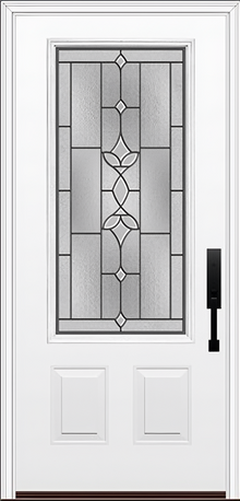 ProVia Legacy Single Entry Door 440 Style Esmond Decorative Glass with Patina Caming and Low-E - Doors and Beyond
