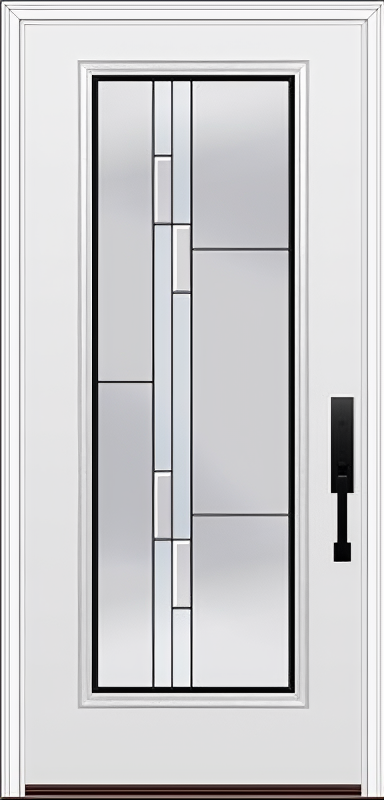 ProVia Legacy Single Entry Door 460 Style Genesis Decorative Glass with Black Caming and Low-E - Doors and Beyond
