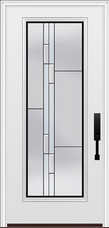 ProVia Legacy Single Entry Door 460 Style Genesis Decorative Glass with Black Caming and Low-E - Doors and Beyond