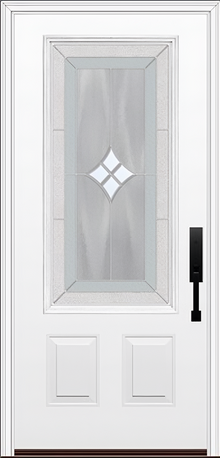 ProVia Legacy Single Entry Door 440 Style Aria Decorative Glass with Zinc Caming and Low-E - Doors and Beyond