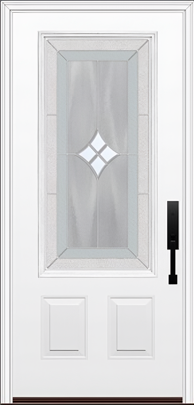 ProVia Legacy Single Entry Door 440 Style Aria Decorative Glass with Zinc Caming and Low-E - Doors and Beyond