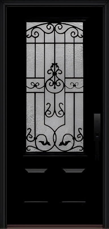 ProVia Legacy Single Entry Door 440 Style Barcelona Decorative Glass With Gluechip Privacy Glass - Doors and Beyond