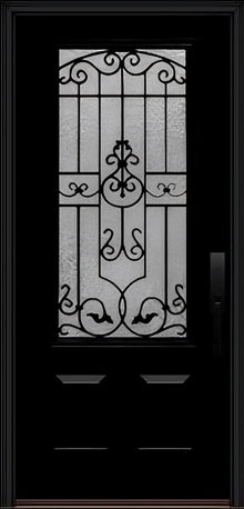 ProVia Legacy Single Entry Door 440 Style Barcelona Decorative Glass With Gluechip Privacy Glass - Doors and Beyond